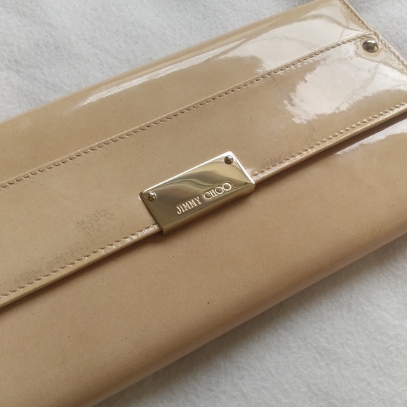 jimmy choo patent leather clutch